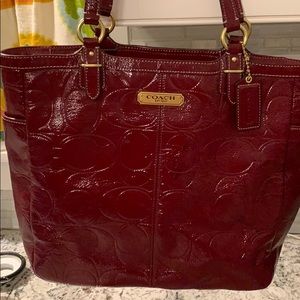 Red coach handbag